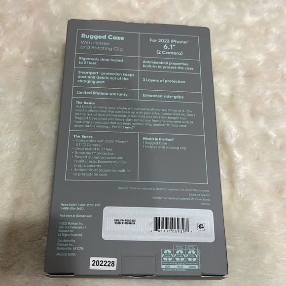 2022 iphone 6.1” (2 camera )Protect Onn Black Rugged case Holster Rotating Clip - Picture 4 of 5